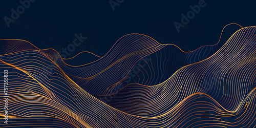 wavy luxury pattern, wave line japanese style background. Organic dynamic pattern, texture for print photo
