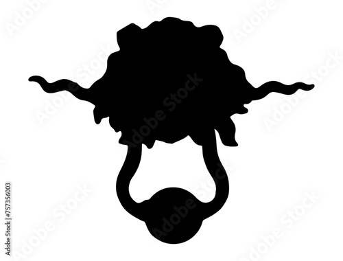 Door knocker silhouette vector art
