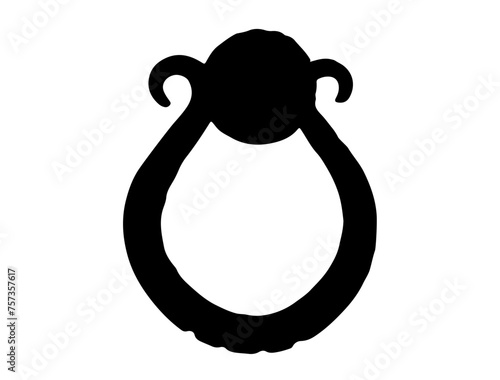 Door knocker silhouette vector art