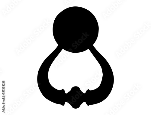 Door knocker silhouette vector art