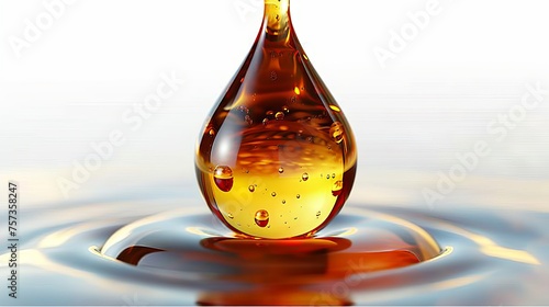 Isolated drop of oil on white