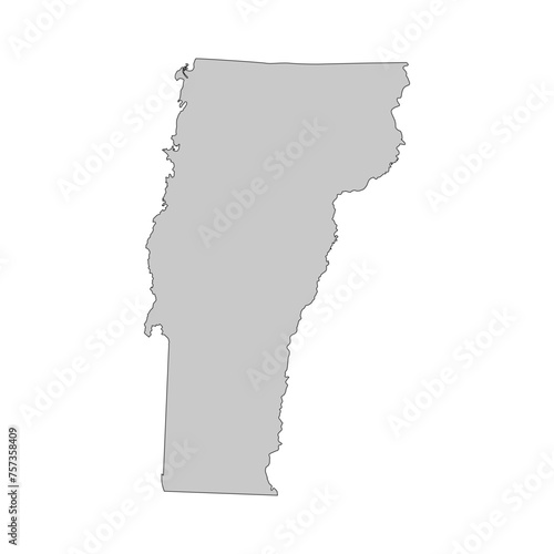 United States of America, Vermont state, map borders of the USA Vermont state.