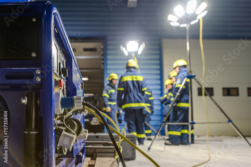 mobiler Stromversorgung und ausleuchten der Einsatzstelle