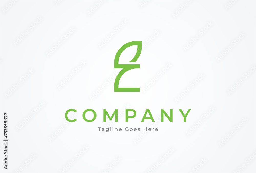 Letter E Leaf Logo, letter E with leaf combination, Flat Vector Logo Design, vector illustration Letter E Leaf Logo, letter E with leaf combination, Flat Vector Logo Design, vector illustration