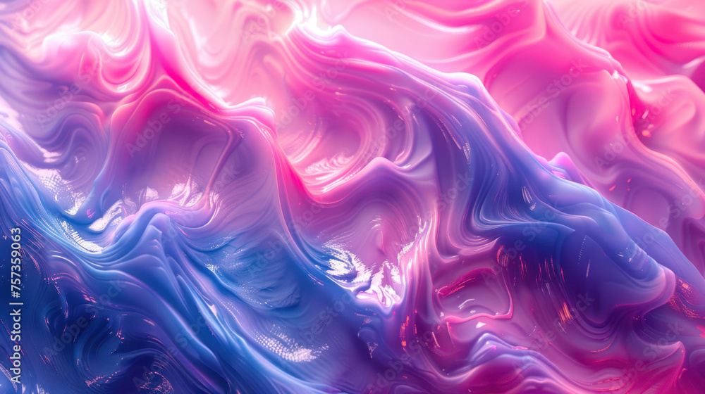 A mesmerizing display of pink and blue marbling with fluid art technique that gives an abstract aesthetic A mesmerizing display of pink and blue marbling with fluid art technique that gives an abstract aesthetic