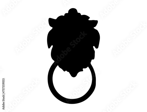 Door knocker silhouette vector art