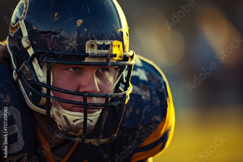 American football player. Helmet usa game. Generate Ai