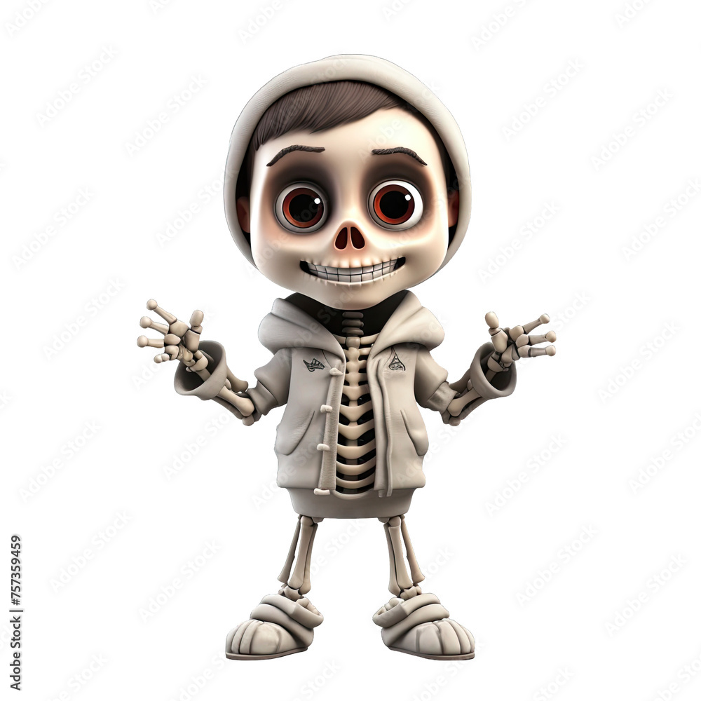 Cute kid dressed in a skeleton costume Cute kid dressed in a skeleton costume