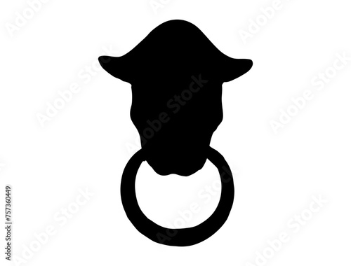 Door knocker silhouette vector art