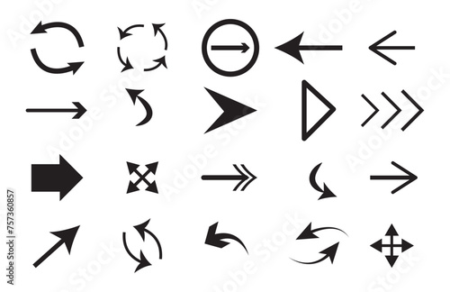 Set of black vector arrows. Arrows vector collection