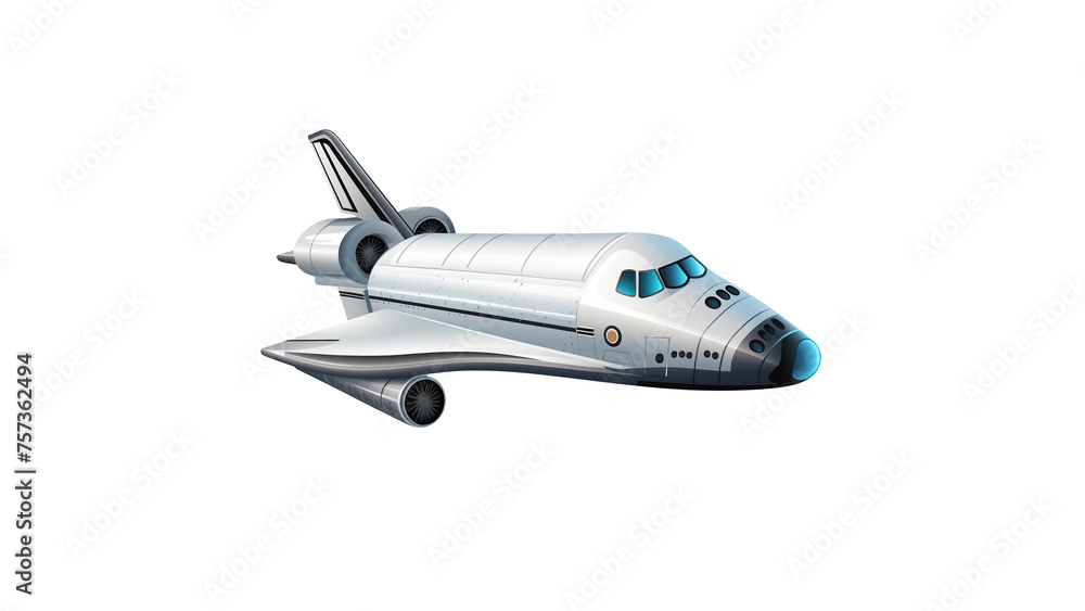 Spaceship cut out. Isolates spaceship shuttle on transparent background