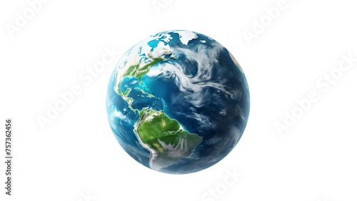 Planet Earth cutout. Isolated Earth globe on transparent background