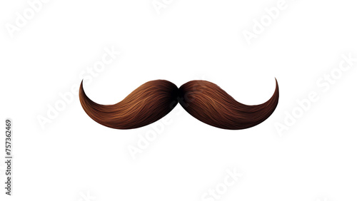 Brown mustache cutout. Isolated man mustache on transparent background photo