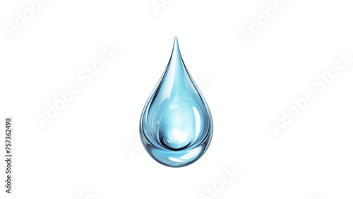 Realistic water drop cut out. Isolated water drop on transparent background photo