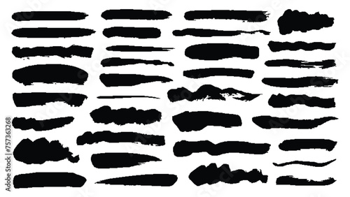 Mega set of hand drawn vector lines of black paint brush strokes grunge decorative graphic elements