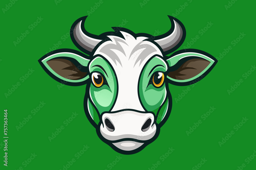 cow on green grass vector Art illustration