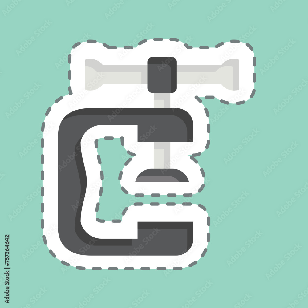 Sticker line cut Clamp. related to Welder Equipment symbol. simple design editable. simple illustration Sticker line cut Clamp. related to Welder Equipment symbol. simple design editable. simple illustration