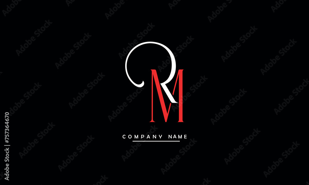 MR, RM, M, R Abstract Letters Logo Monogram MR, RM, M, R Abstract Letters Logo Monogram