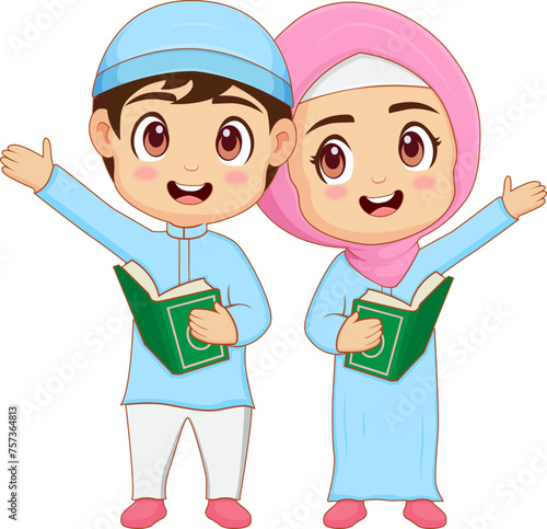 Muslim kids greeting