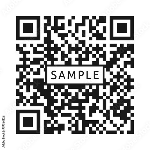 SAMPLEの文字とQRコード - 二次元コードのサンプル･キャッシュレス決済やリンクのイメージ