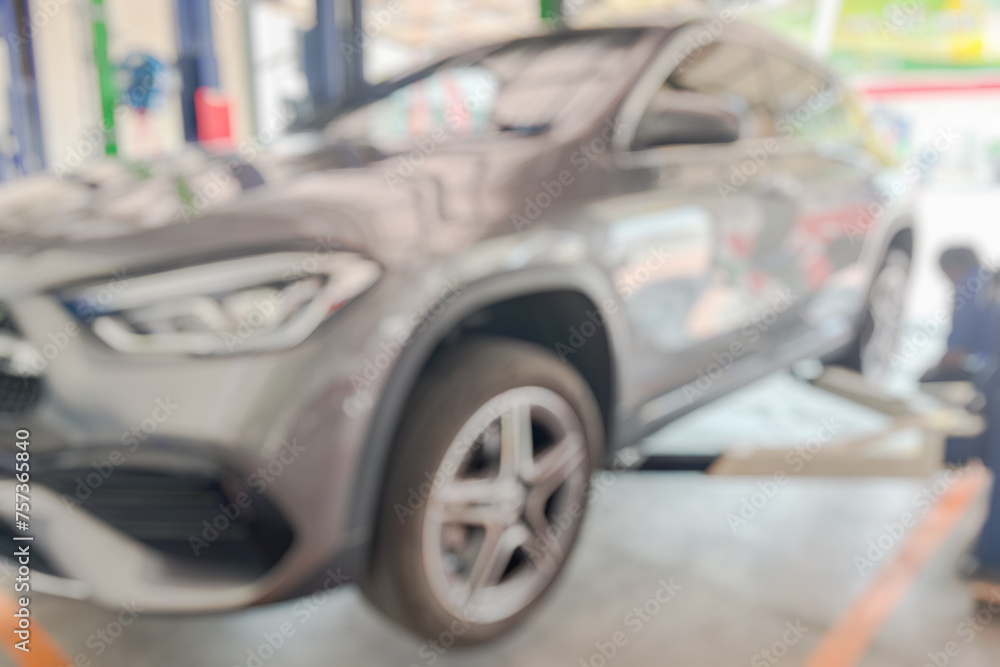 car service centre auto repair workshop blurred background