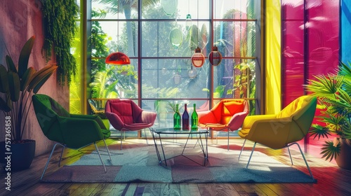 Vibrant Interior: A Colorful Composition © Famahobi