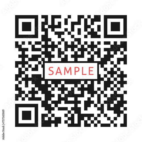 SAMPLEの文字とQRコード - 二次元コードのサンプル･キャッシュレス決済やリンクのイメージ