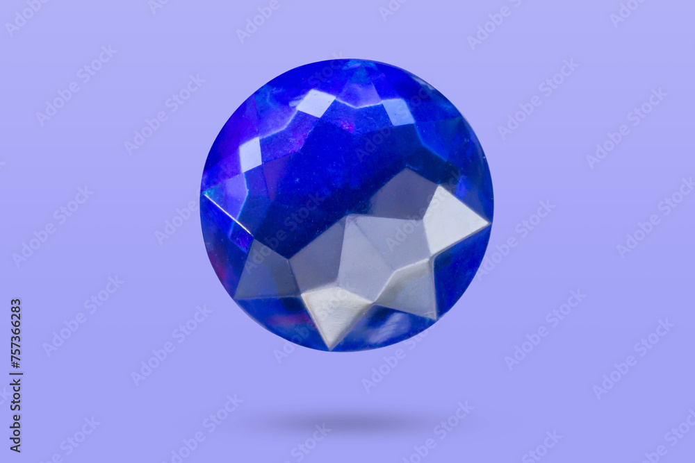 blue round jewels sticker isolated on blue background blue round jewels sticker isolated on blue background