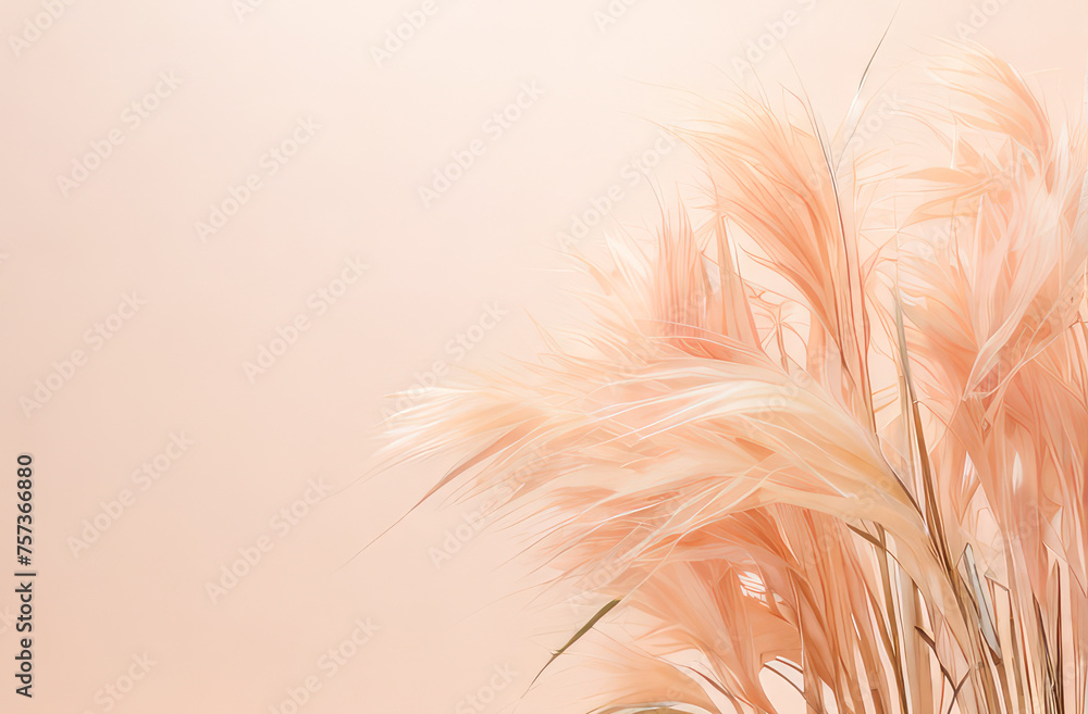 Pampas grass color peach fuzz monochrome background. Trend color Pampas grass color peach fuzz monochrome background. Trend color