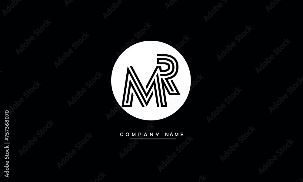 MR, RM, M, R Abstract Letters Logo Monogram MR, RM, M, R Abstract Letters Logo Monogram