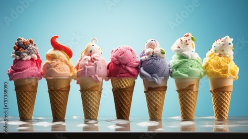 ice cream in a row