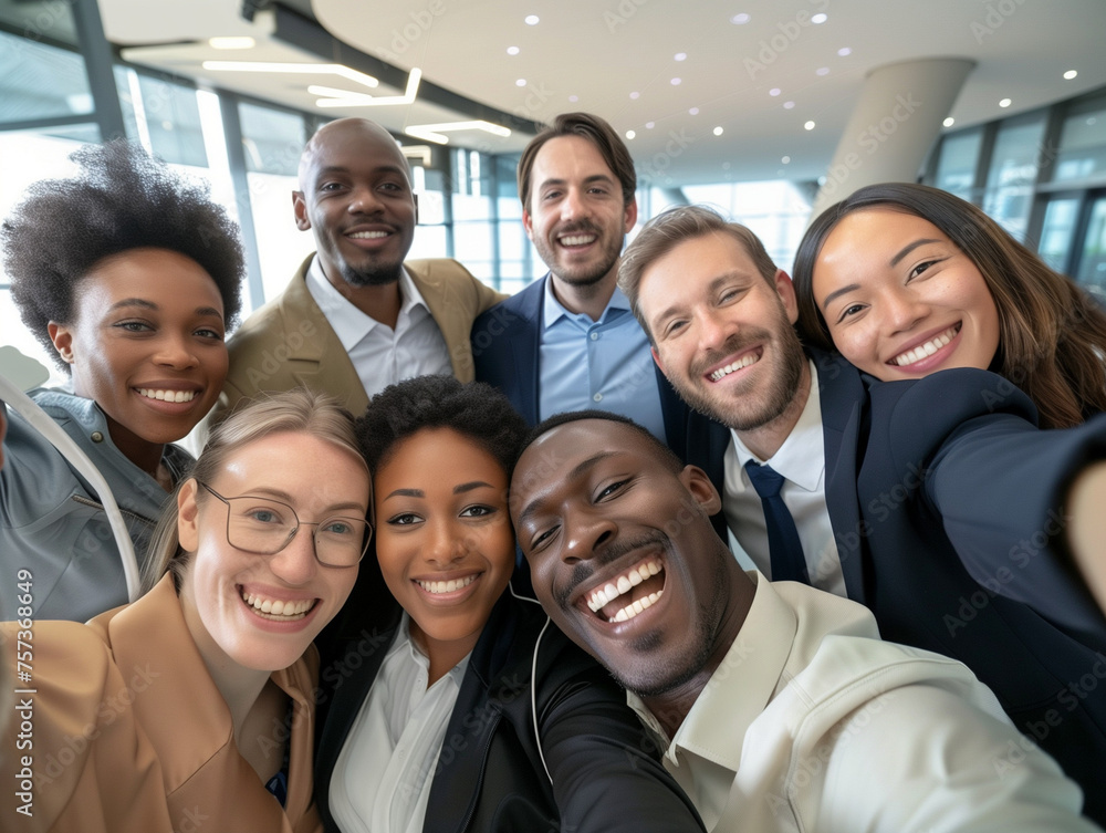 Multicultural happy people taking group selfie portrait in the office, diverse people celebrating together, Happy lifestyle, start-up and teamwork concept Multicultural happy people taking group selfie portrait in the office, diverse people celebrating together, Happy lifestyle, start-up and teamwork concept