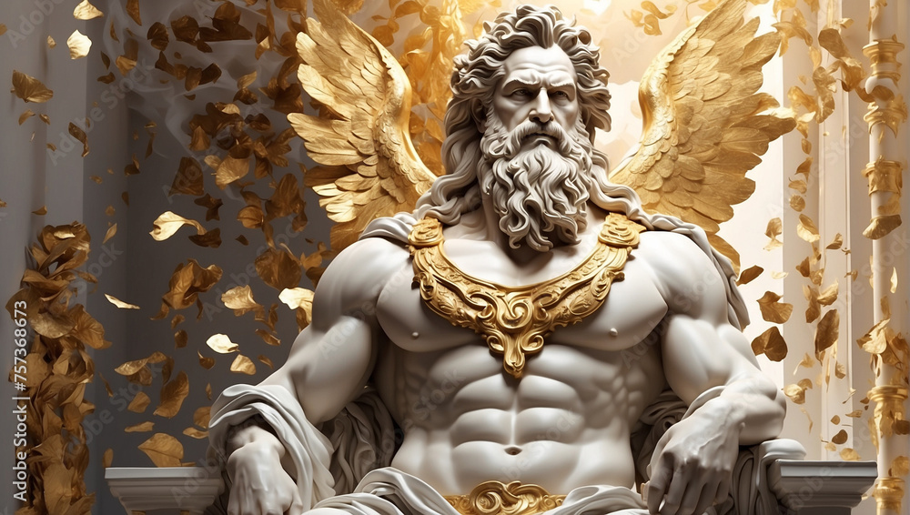 Zeus Greek statue sitting on throne