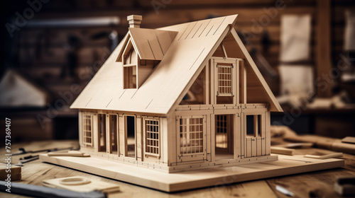Architect's model for a large detached house or vacation home