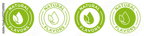 Natural flavors label. No artificial flavors icon vector. Organic illustration for product packaging logo, sign, symbol, badge or emblem isolated.