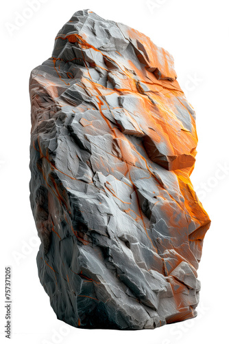 Piedra sólida y pesada.
Conjunto de gran roca dentada pesada o roca sobre fondo transparente.