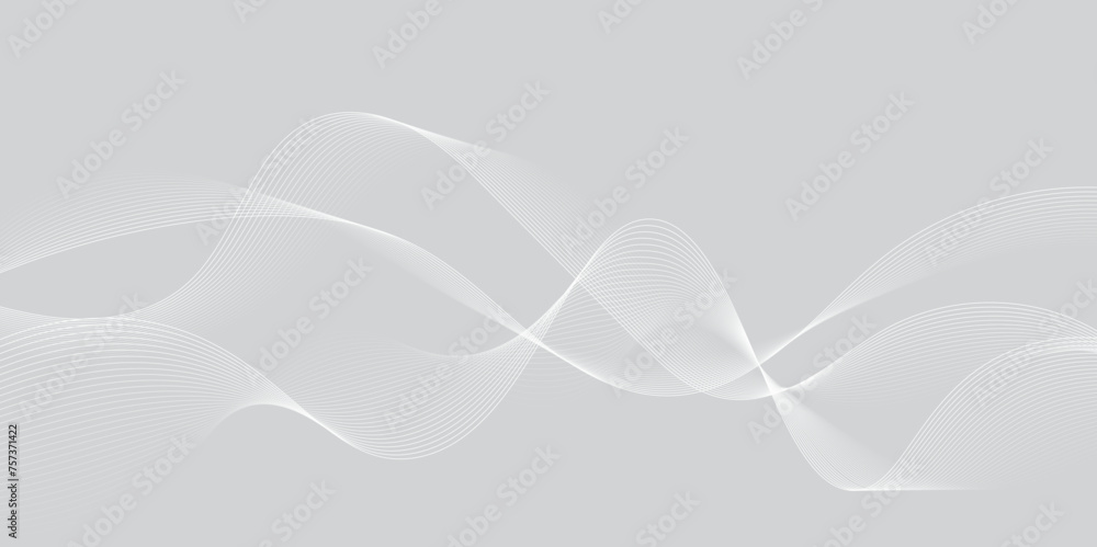 Gray and white abstract background with flowing particles. Digital future technology concept. Abstract white paper wave background and abstract gradient and white wave curve lines. Gray and white abstract background with flowing particles. Digital future technology concept. Abstract white paper wave background and abstract gradient and white wave curve lines.