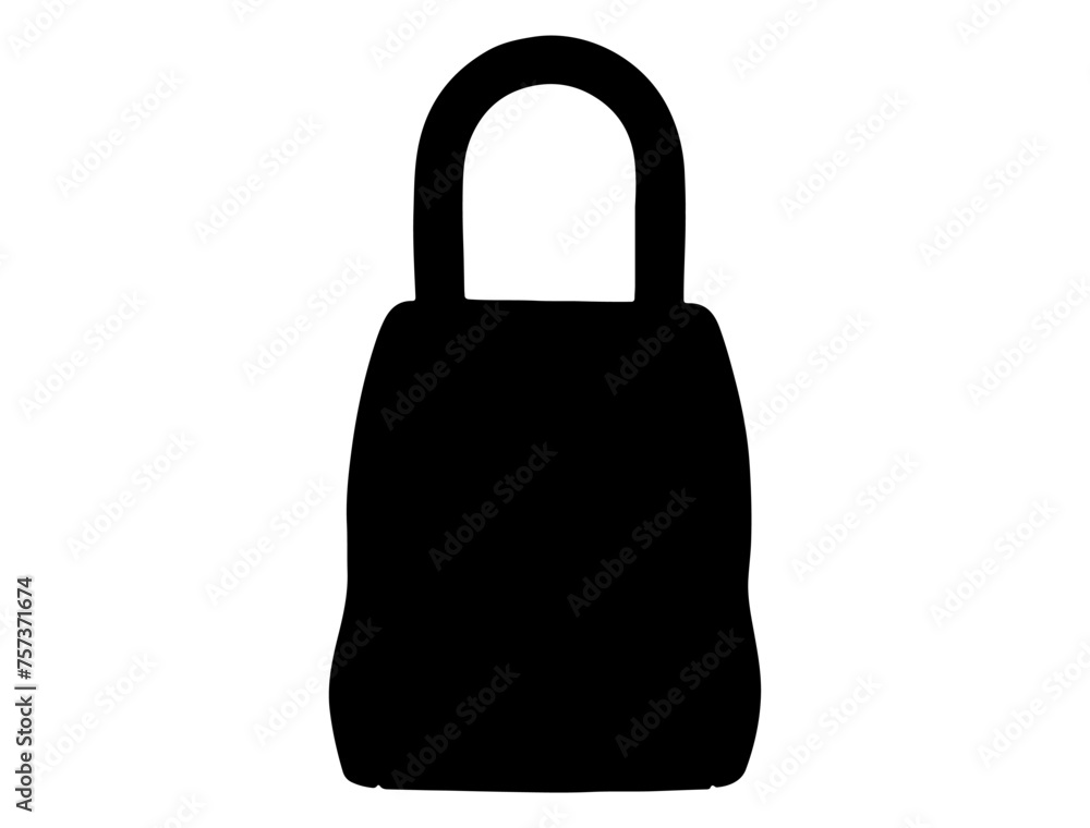 Lock silhouette vector art white background Lock silhouette vector art white background
