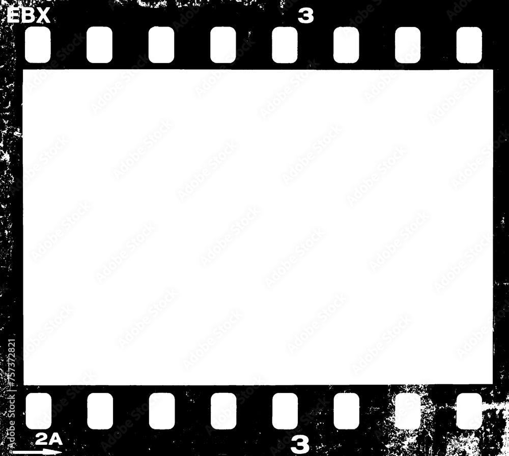 Film negative texture with a transparent background