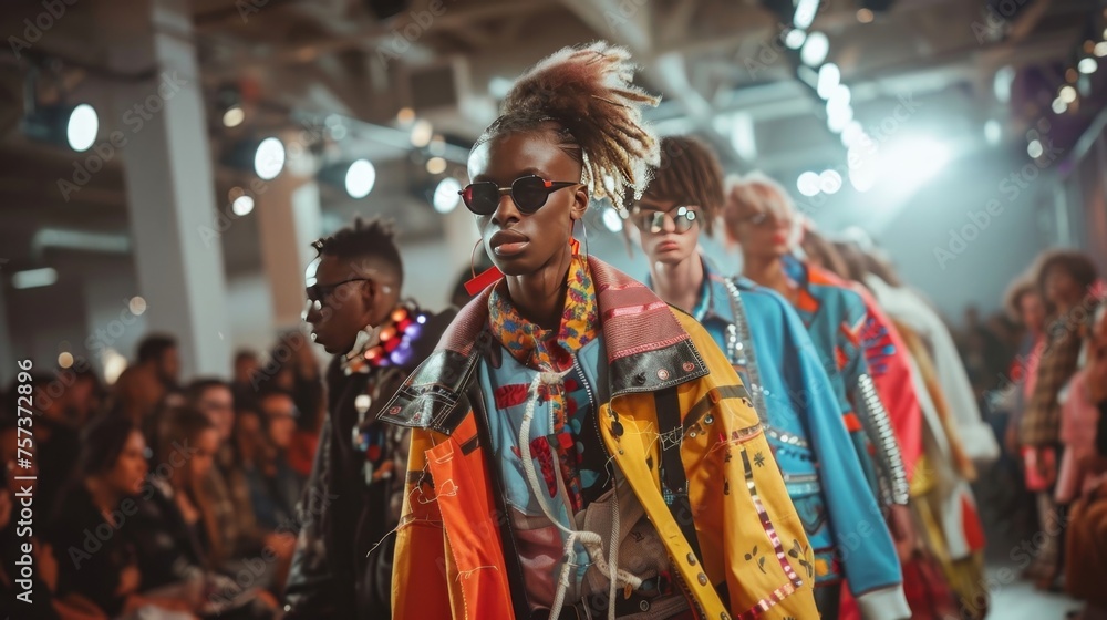 Vibrant Fashion Show Runway Highlights Trendsetting Styles and Diverse Models