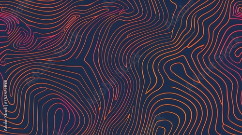 contour topographic wave lines background  abstract red pattern texture on dark backdrop