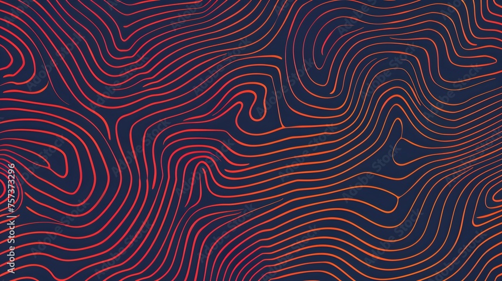 abstract contour topographic backdrop, crimson contour pattern on dark surface