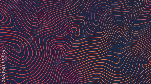 abstract contour topographic backdrop  crimson contour pattern on dark surface