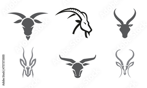 creative antelopes heads collection set logo vector design icons symbol illustration 