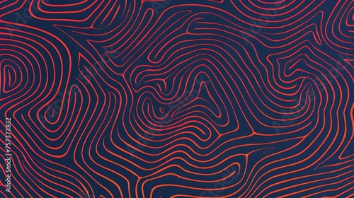 contour topographic wave lines background  red abstract pattern texture on dark surface