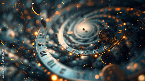 A unique interpretation of time as a swirling vortex of spinning clocks and floating coins