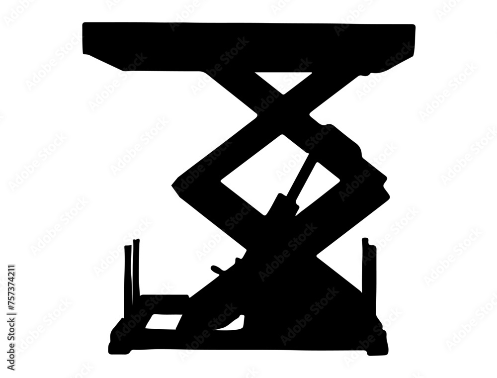 Lifting jack silhouette vector art Lifting jack silhouette vector art
