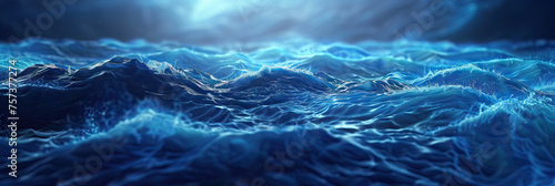 Sapphire Seas Macro Background. A serene close-up of deep blue ocean waters, with gentle waves and distant horizons