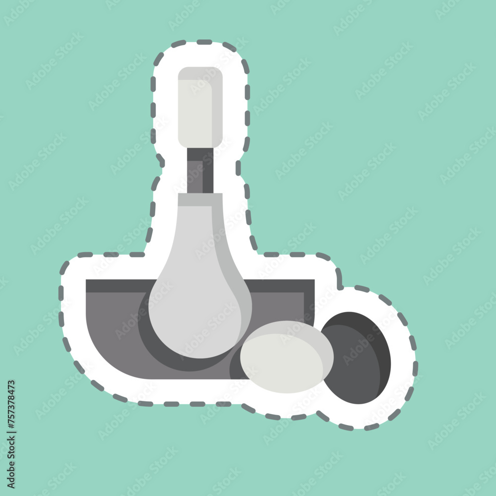Sticker line cut Scrambled Eggs. related to Cooking symbol. simple design editable. simple illustration Sticker line cut Scrambled Eggs. related to Cooking symbol. simple design editable. simple illustration