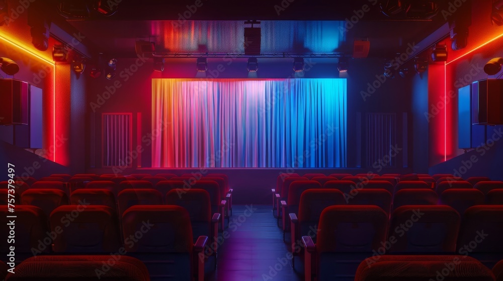 Vibrant Cinema Hall Awaits Audience for Next Movie Screening Vibrant Cinema Hall Awaits Audience for Next Movie Screening